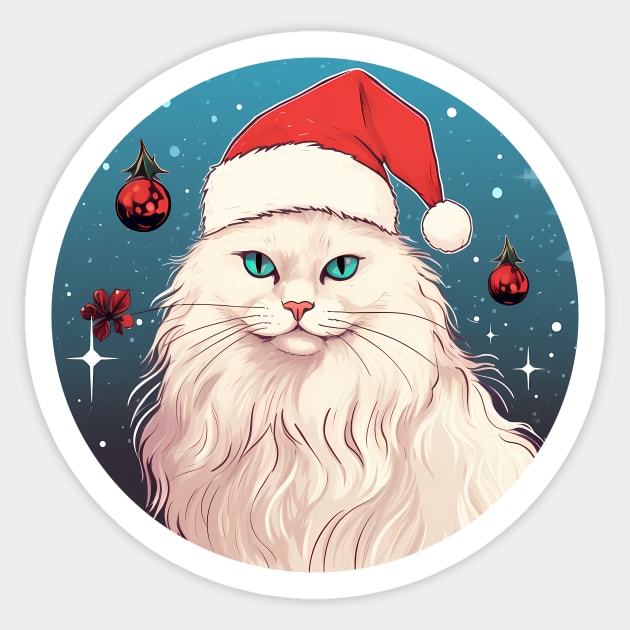 Turkish Angora Cat Xmas, Love Cats Sticker by logiamerch